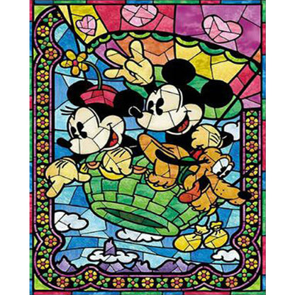 Stained Glass Mickey Mouse - Full Round Drill Diamond Painting 40*50CM