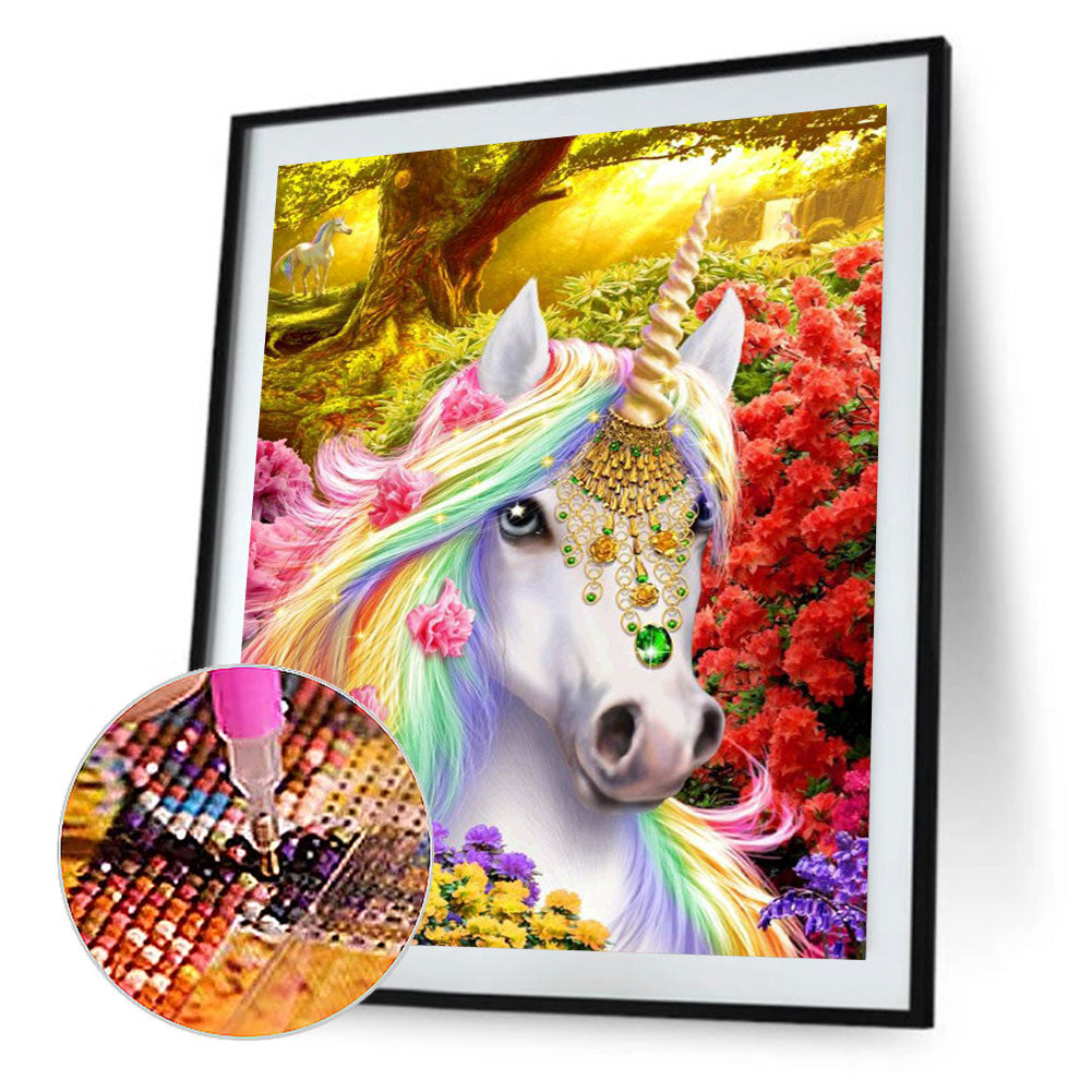 Rainbow Horse - Full Round Drill Diamond Painting 50*60CM