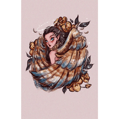 Illustration Girl - Full Round Drill Diamond Painting 40*60CM