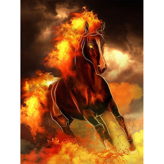 Flame Horse - Full Square Drill Diamond Painting 40*50CM