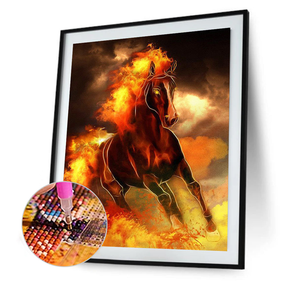 Flame Horse - Full Square Drill Diamond Painting 40*50CM