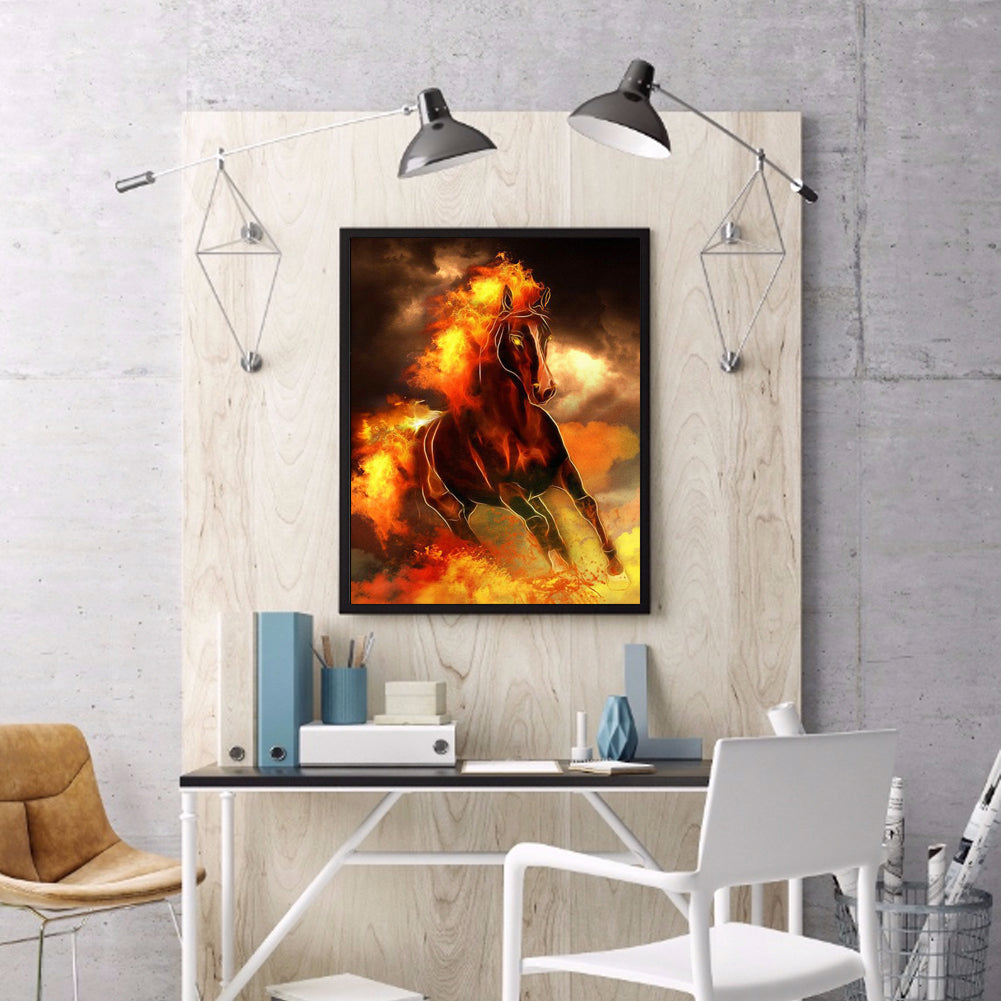 Flame Horse - Full Square Drill Diamond Painting 40*50CM