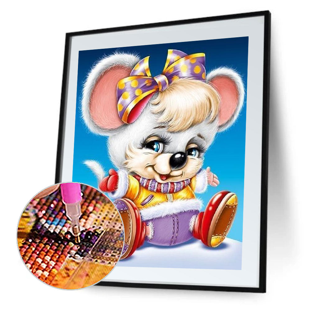 Christmas Mouse - Full Round Drill Diamond Painting 30*40CM