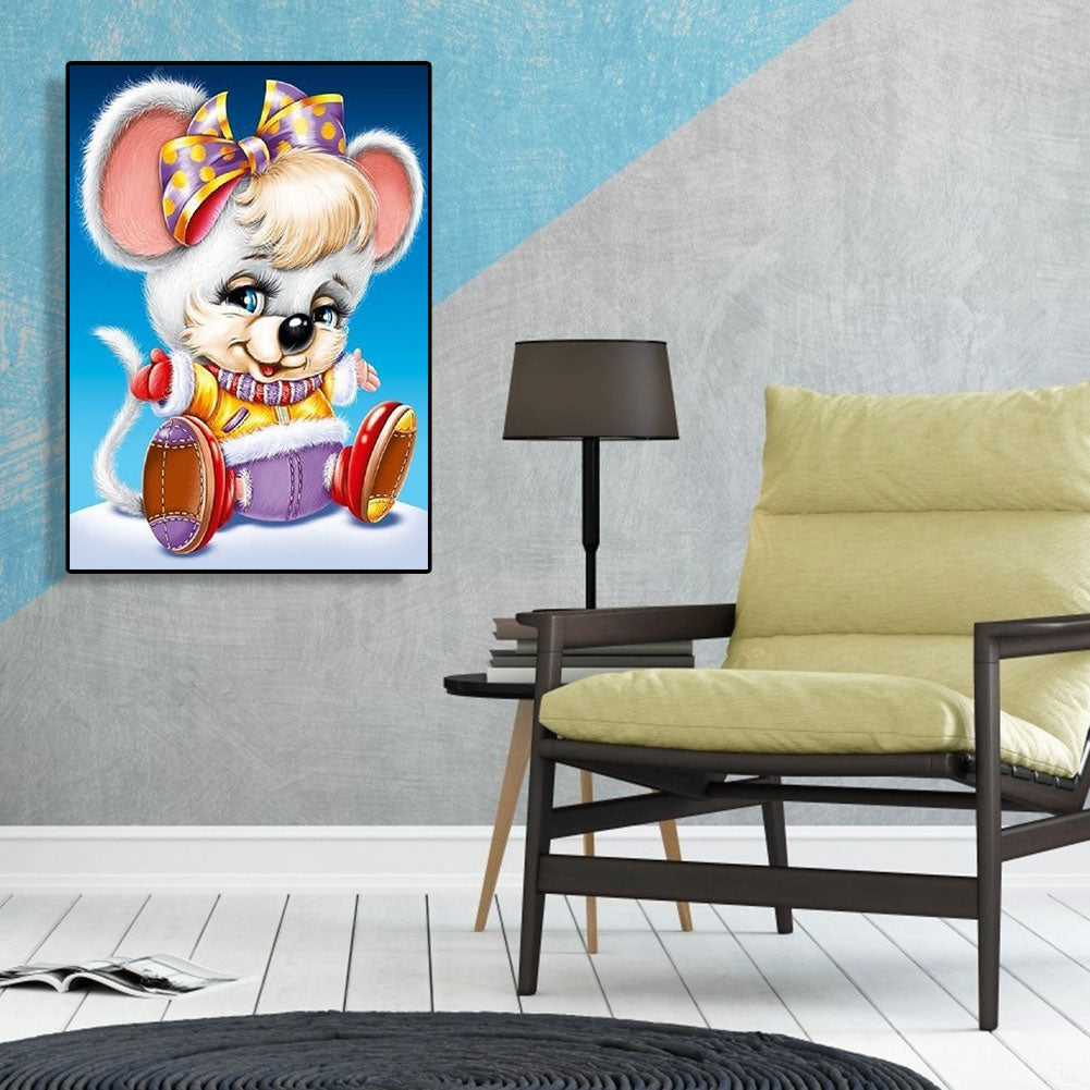 Christmas Mouse - Full Round Drill Diamond Painting 30*40CM