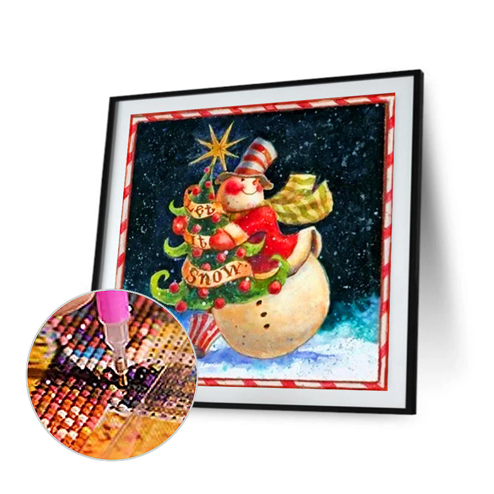 Christmas Snowman - Full Round Drill Diamond Painting 30*30CM