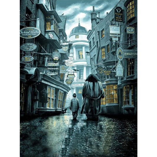 Harry Potter Street - Full Round Drill Diamond Painting 50*60CM