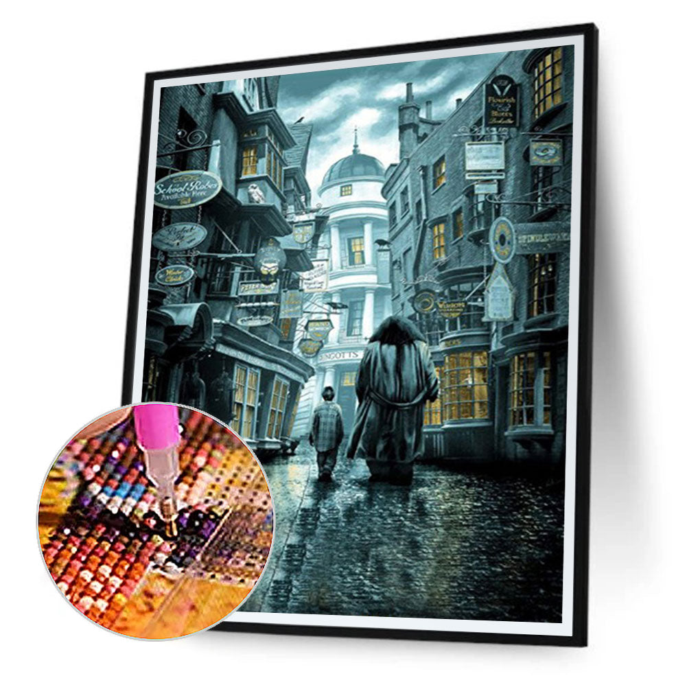 Harry Potter Street - Full Round Drill Diamond Painting 50*60CM