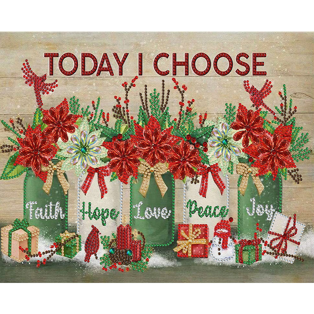 Christmas Atmosphere Poster Painting - Special Shaped Drill Diamond Painting 40*30CM