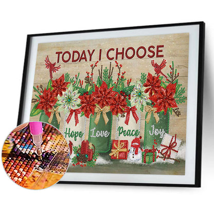 Christmas Atmosphere Poster Painting - Special Shaped Drill Diamond Painting 40*30CM