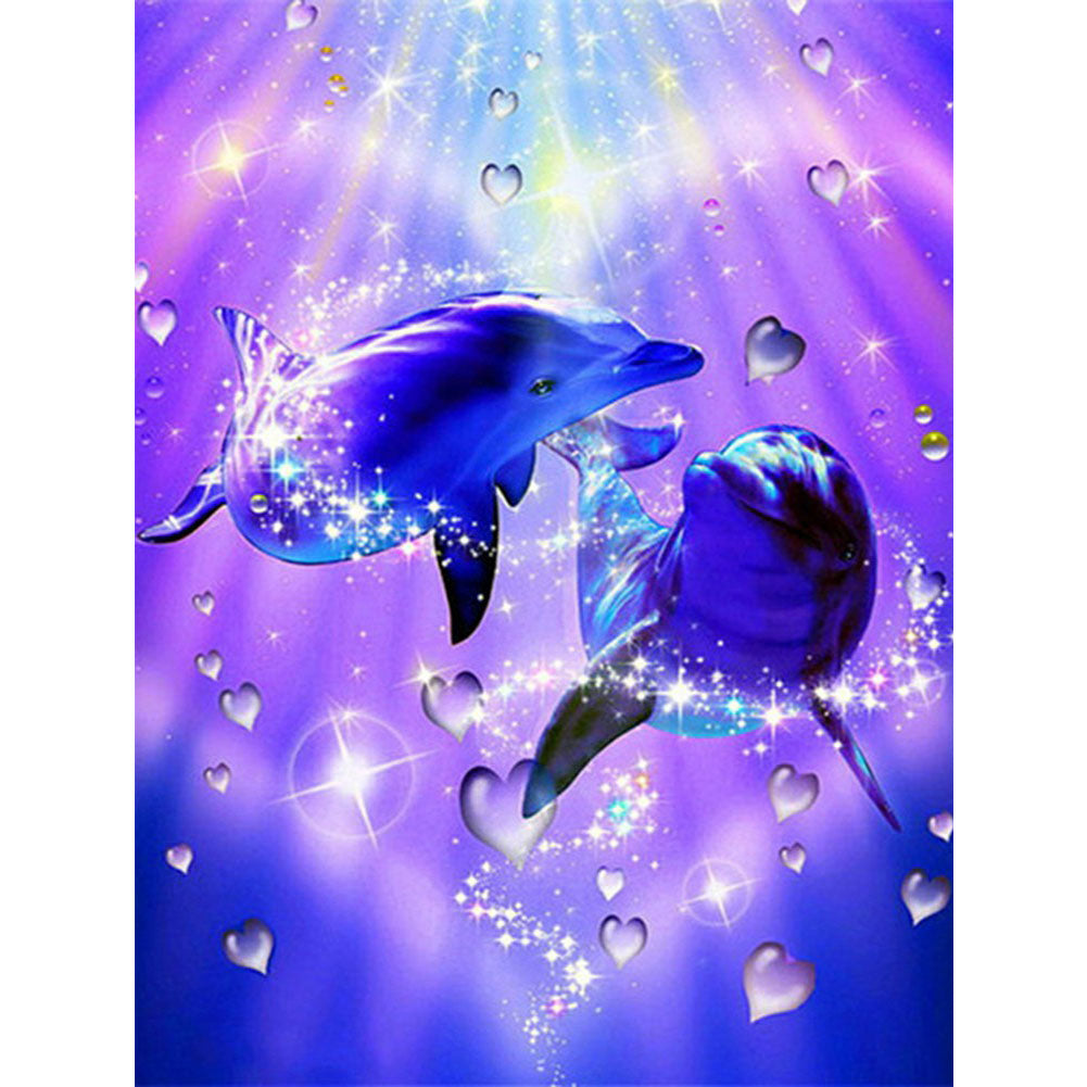 Dolphin - Full Round Drill Diamond Painting 40*50CM