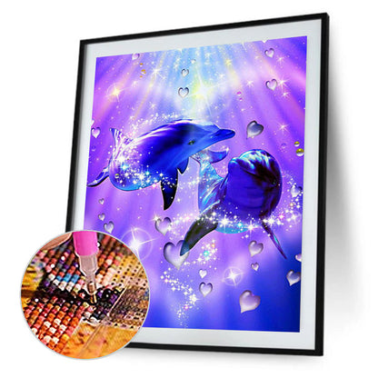 Dolphin - Full Round Drill Diamond Painting 40*50CM