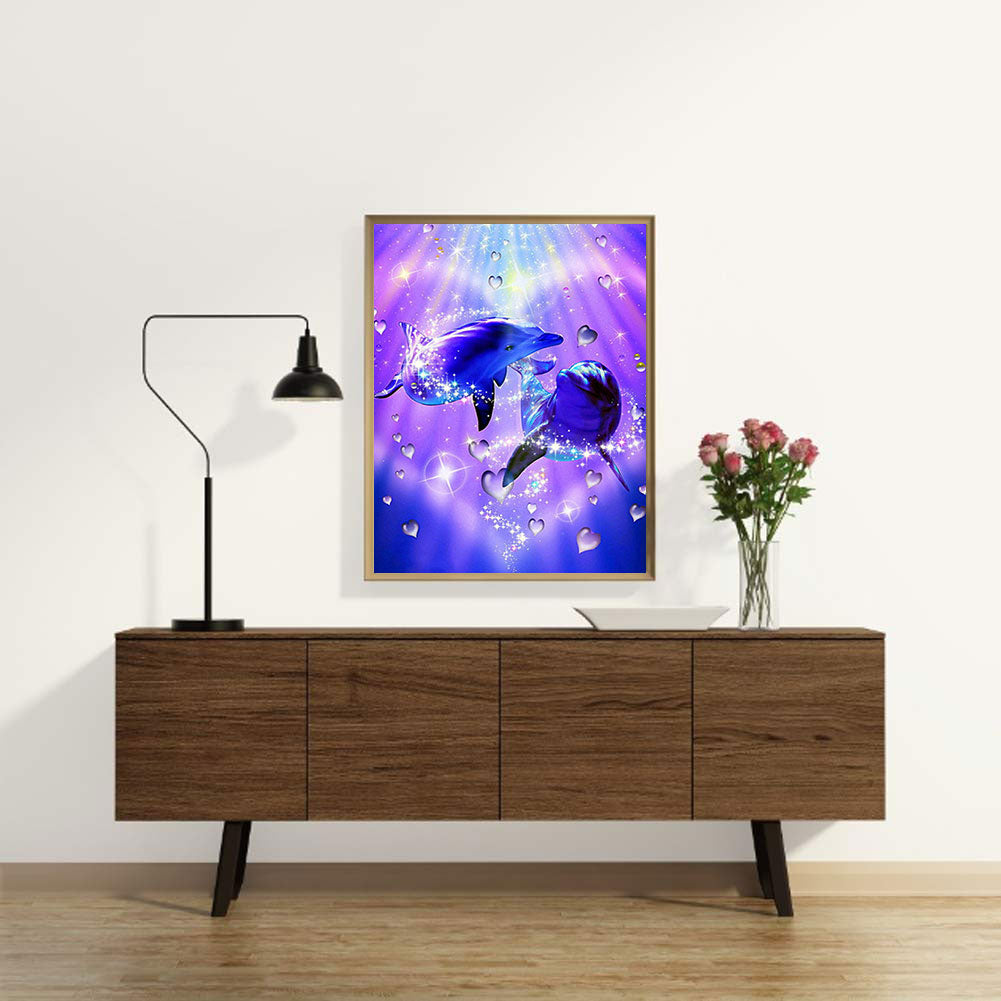 Dolphin - Full Round Drill Diamond Painting 40*50CM