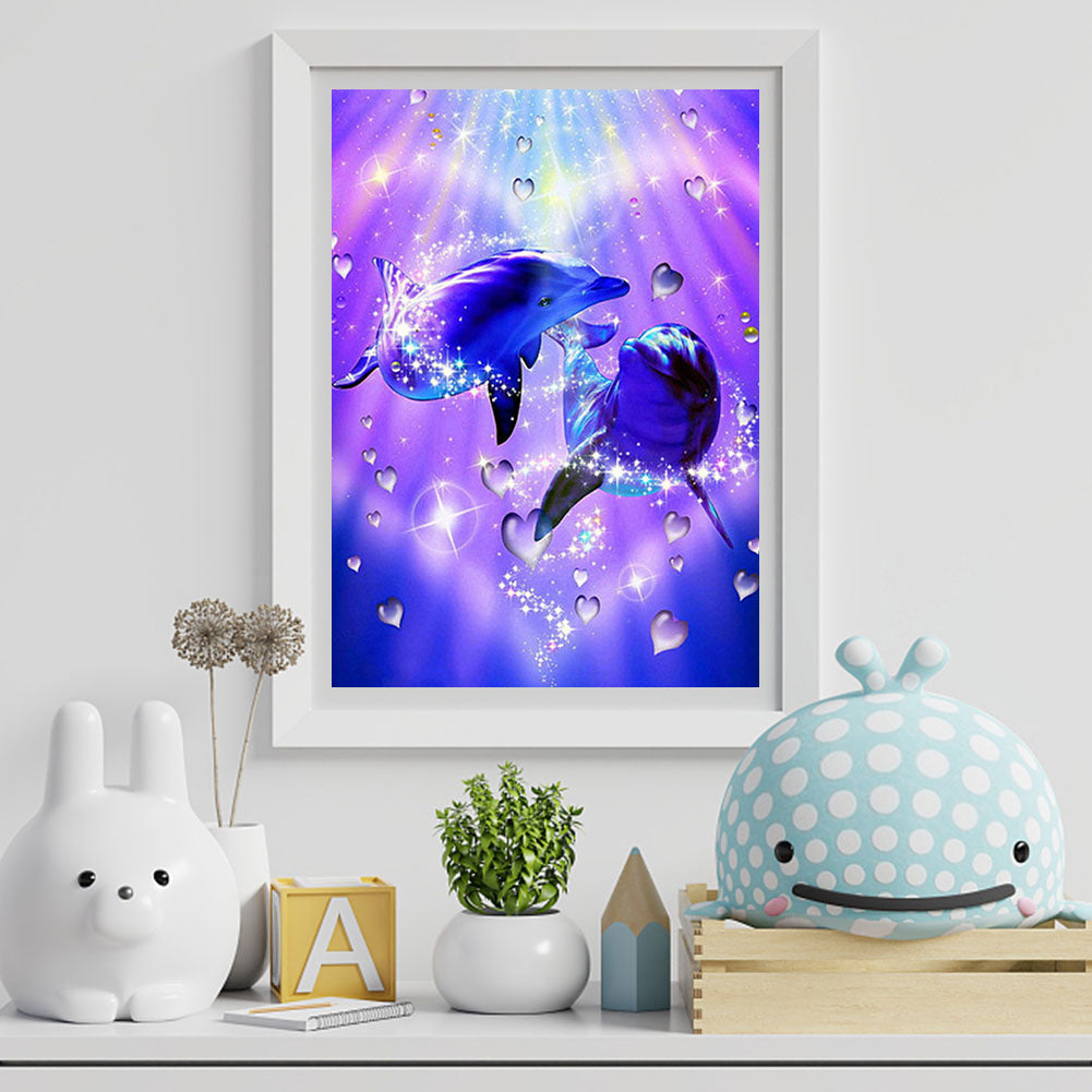 Dolphin - Full Round Drill Diamond Painting 40*50CM