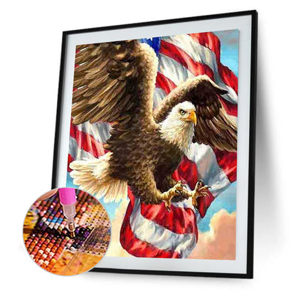 Eagle With Flag 50*60CM(Canvas) Full Square Drill Diamond Painting