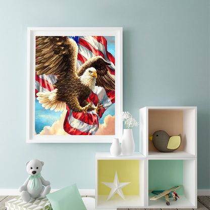 Eagle With Flag 50*60CM(Canvas) Full Square Drill Diamond Painting