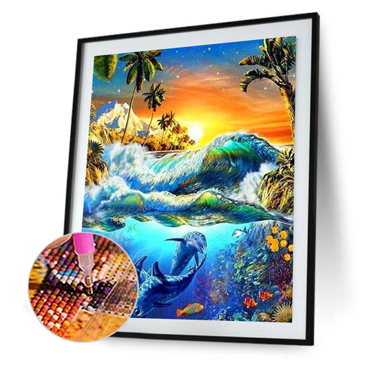 Dolphin 50*60CM(Canvas) Full Square Drill Diamond Painting