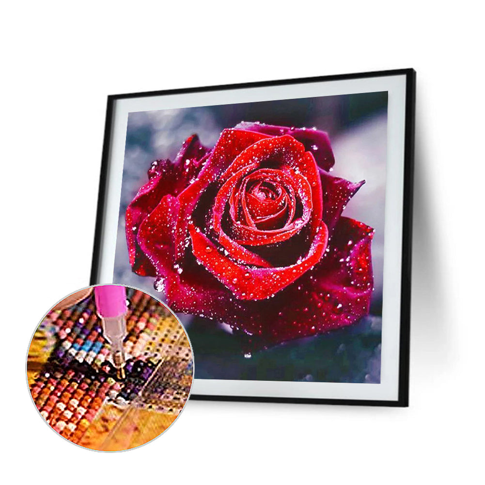 Rose Flower - Full Square Drill Diamond Painting 40*40CM