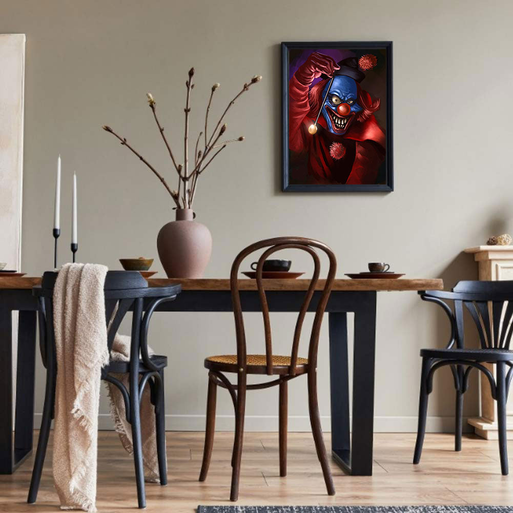 Evil Clown 30*40CM(Canvas) Full Round Drill Diamond Painting