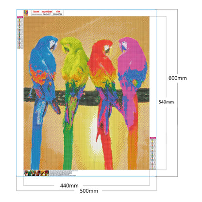 Colorful Parrot 50*60CM(Canvas) Full Round Drill Diamond Painting