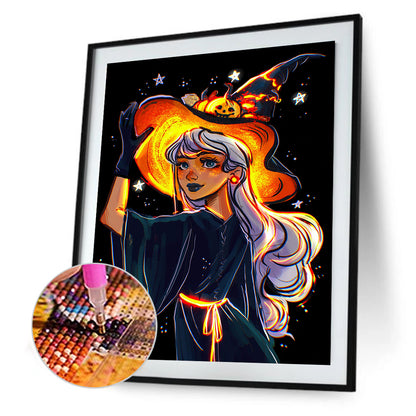 Halloween Witch 30*40CM(Canvas) Full Square Drill Diamond Painting