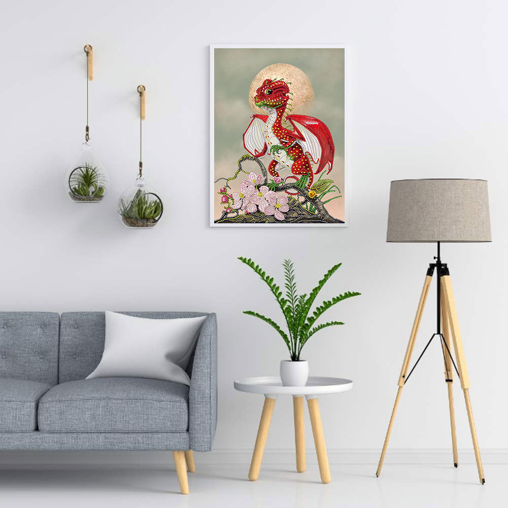 Red Pterosaur - Special Shaped Drill Diamond Painting 30*40CM