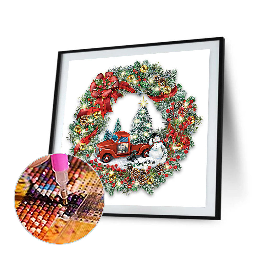 Christmas Wreath - Full Round Drill Diamond Painting 30*30CM