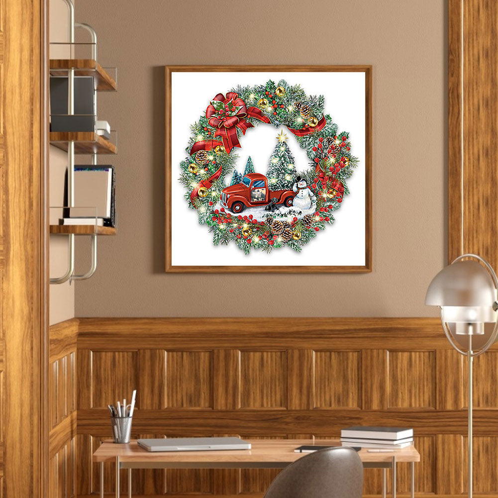 Christmas Wreath - Full Round Drill Diamond Painting 30*30CM