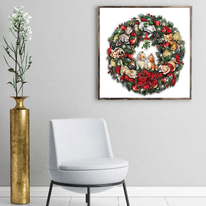 Christmas Wreath - Full Round Drill Diamond Painting 30*30CM