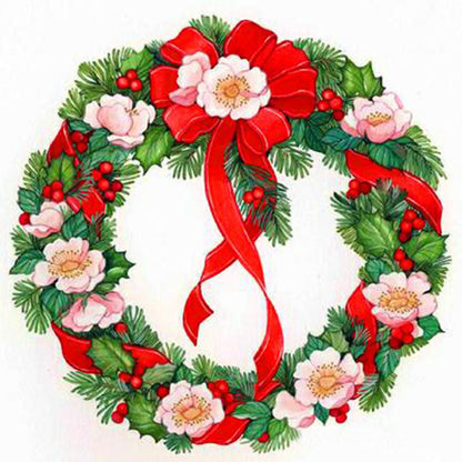 Christmas Wreath - Full Round Drill Diamond Painting 30*30CM