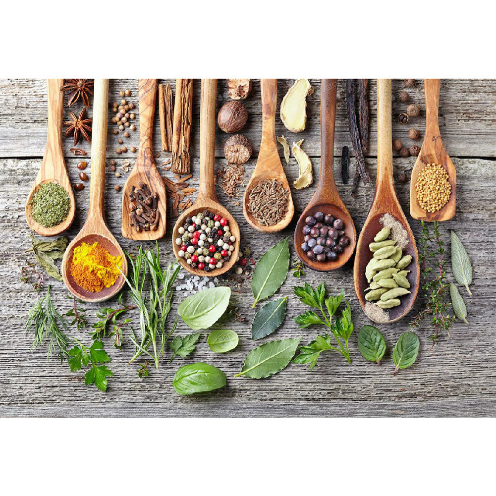 Kitchen Herbs And Spices - Full Round Drill Diamond Painting 60*40CM