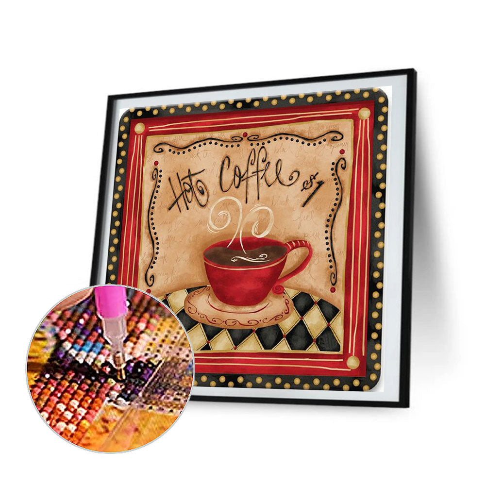 Hot Air Coffee Cup - Full Square Drill Diamond Painting 30*30CM