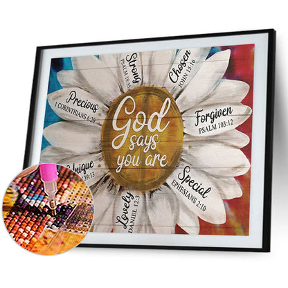 Flower Alphabet - Full Round Drill Diamond Painting 50*40CM