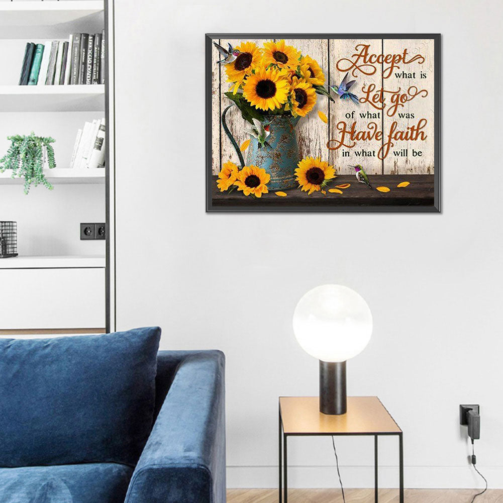 Flower Alphabet - Full Round Drill Diamond Painting 50*40CM