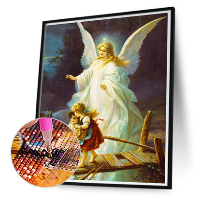 Angel Protects Children 50*60CM(Canvas) Full Round Drill Diamond Painting