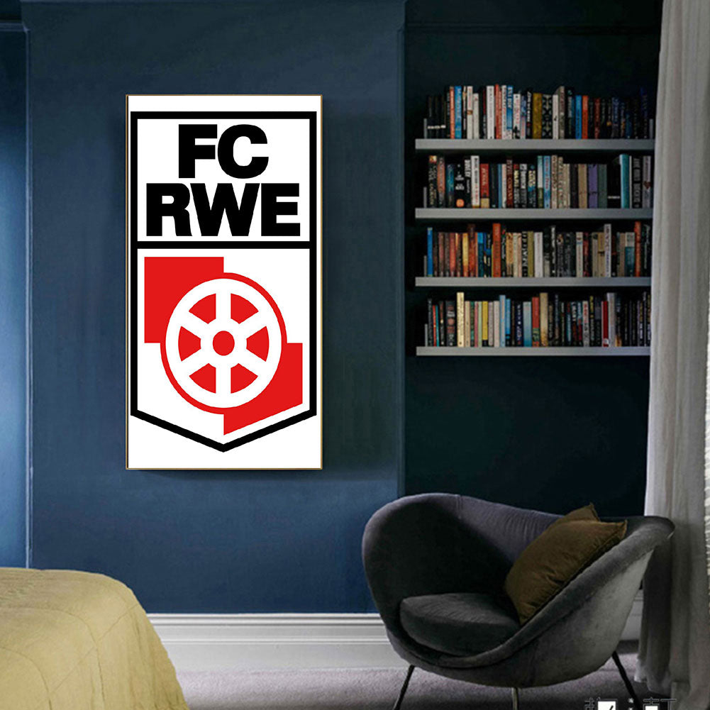 Red And White Erfurt Football Team Logo - Full Round Drill Diamond Painting 30*50CM