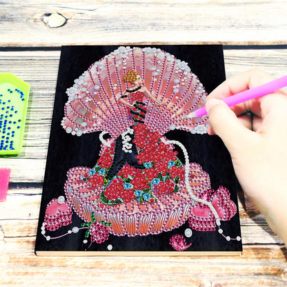 Special Shaped Partial Drill Diamond Diary Book Rhinestone DIY Art for Kids Gift