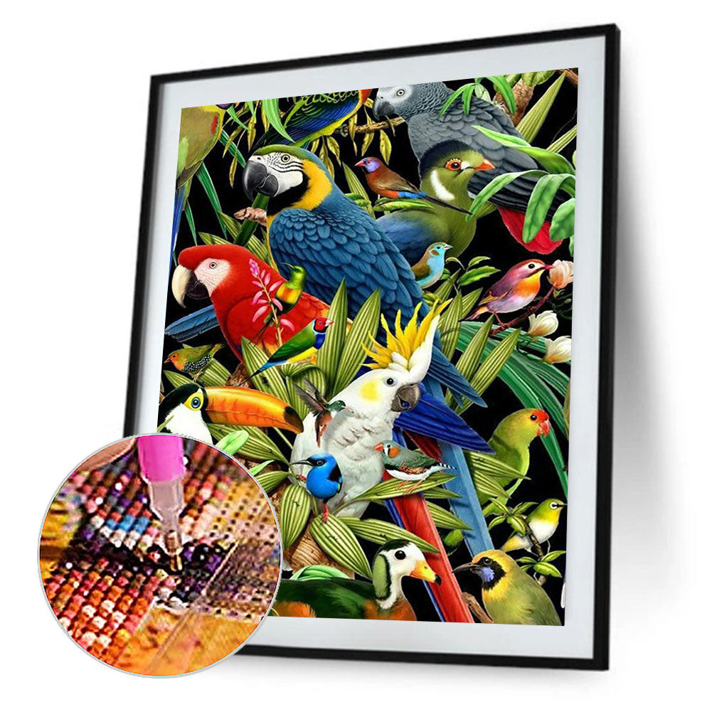 Parrot Jungle - Full Round Drill Diamond Painting 40*50CM