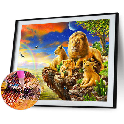 Lion - Full Round Drill Diamond Painting 60*50CM