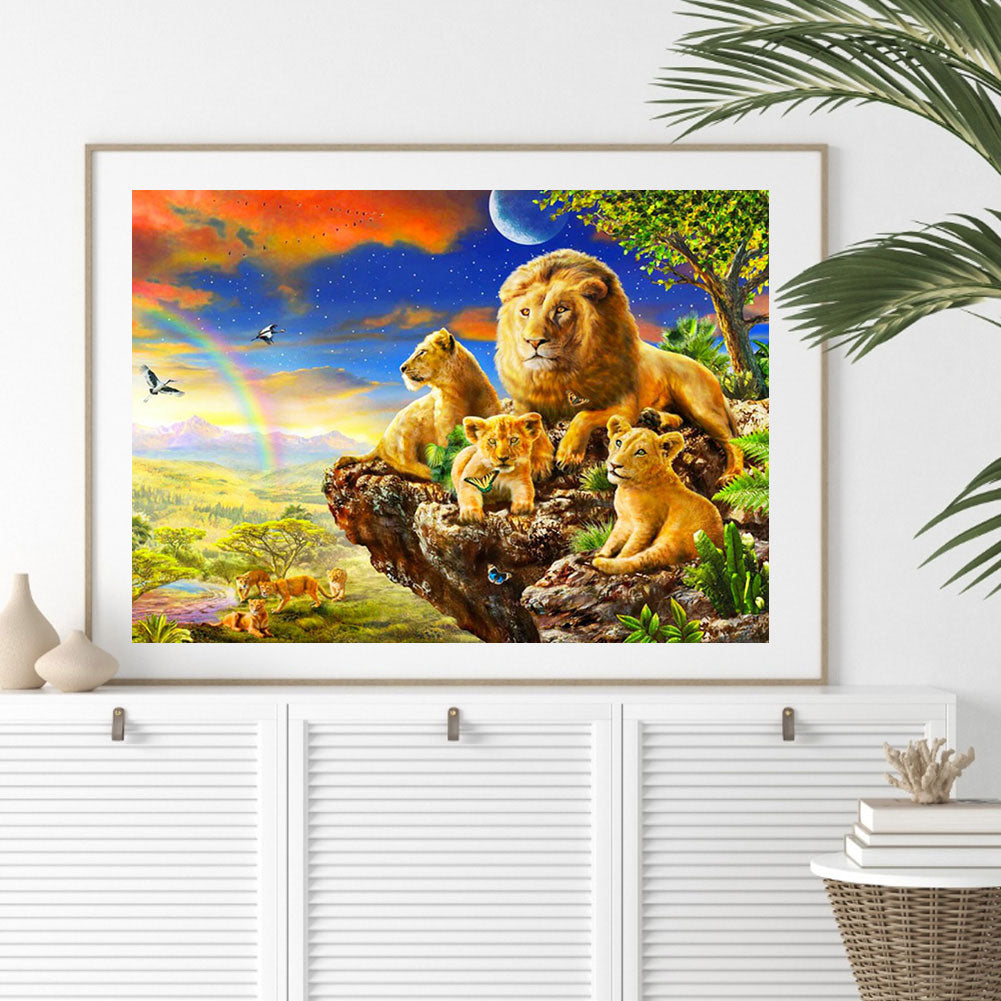Lion - Full Round Drill Diamond Painting 60*50CM