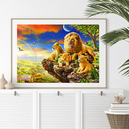 Lion - Full Round Drill Diamond Painting 60*50CM