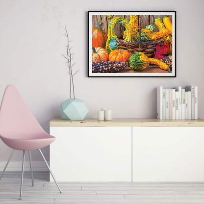 Autumn Pumpkin And Corn Harvest - Full Round Drill Diamond Painting 40*30CM