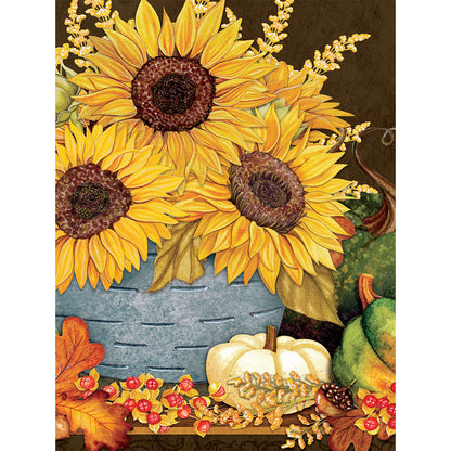 Autumn Sunflower - Full Round Drill Diamond Painting 30*40CM