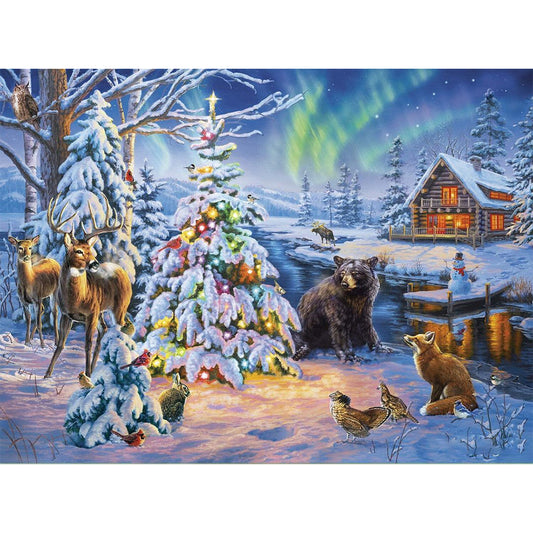 Aurora Snow Village - Full Round Drill Diamond Painting 40*30CM