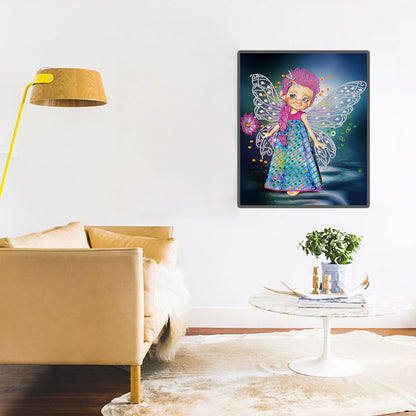 Big-Eyed Girl With Wings - Special Shaped Drill Diamond Painting 30*40CM