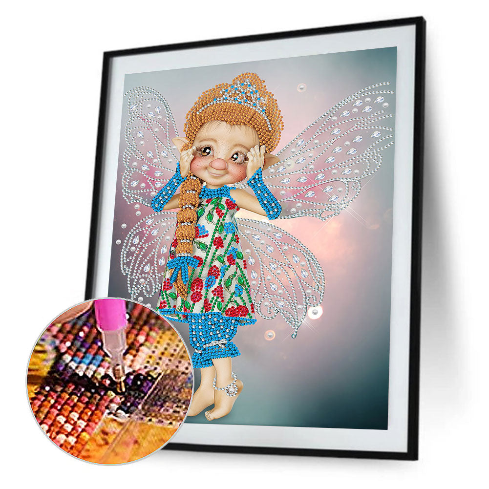 Big-Eyed Girl With Wings - Special Shaped Drill Diamond Painting 30*40CM