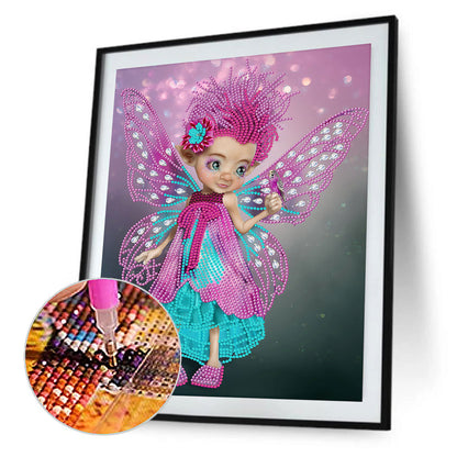 Big-Eyed Girl With Wings - Special Shaped Drill Diamond Painting 30*40CM