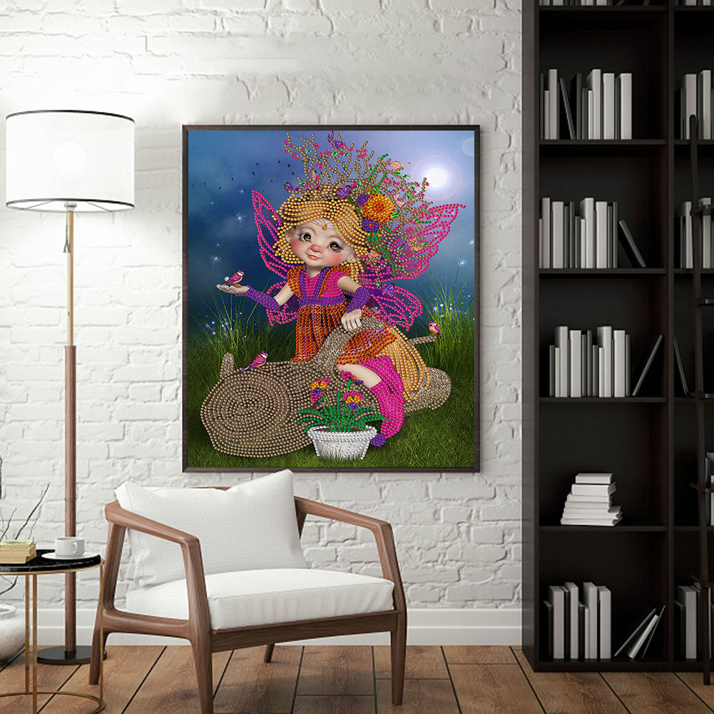 Big-Eyed Girl With Wings - Special Shaped Drill Diamond Painting 30*40CM