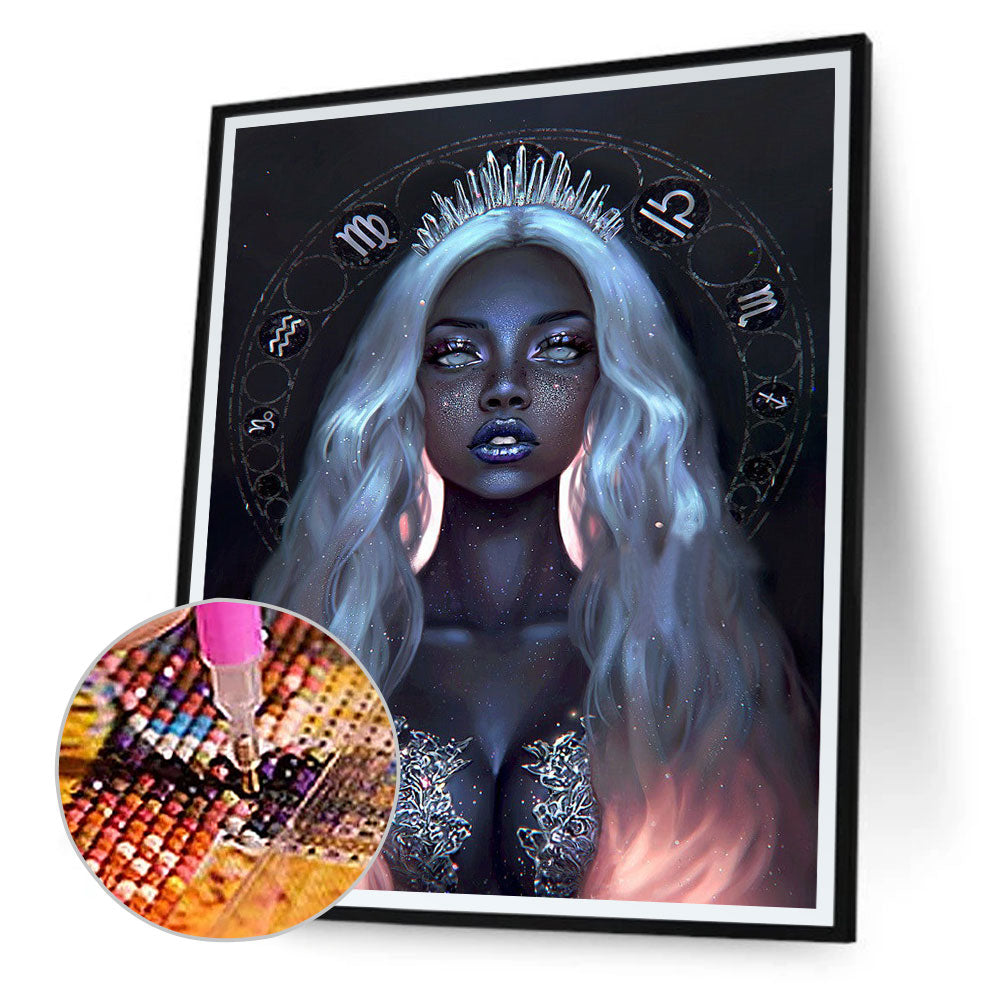 Illustration Girl - Full Round Drill Diamond Painting 30*40CM