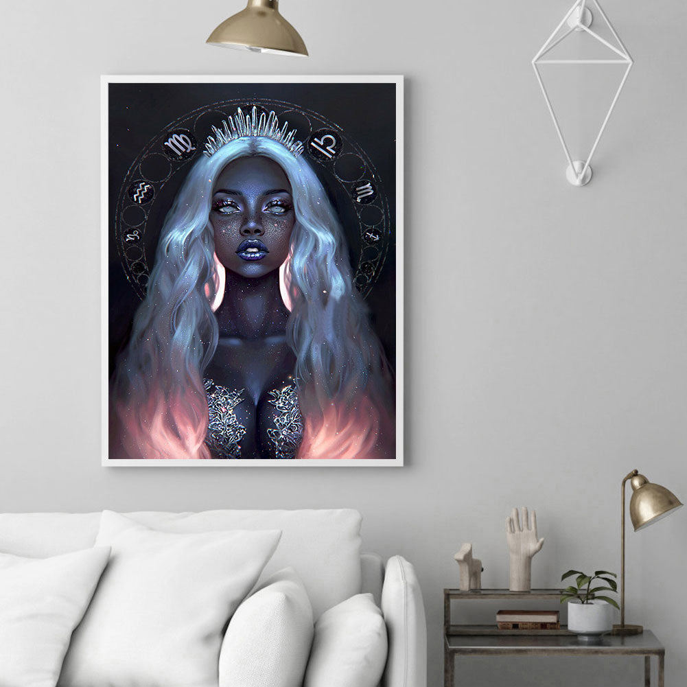 Illustration Girl - Full Round Drill Diamond Painting 30*40CM