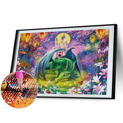 Castle Protector Pterosaur - Full Round Drill Diamond Painting 50*30CM